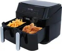 قلاية هوائية اديسون السيف بحوضين Double Air Fryer لطهي صنفين في وقت واحد.